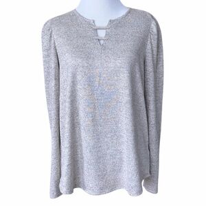 LOVE SCARLETT Rhinestone Neckline Sweater Blouse